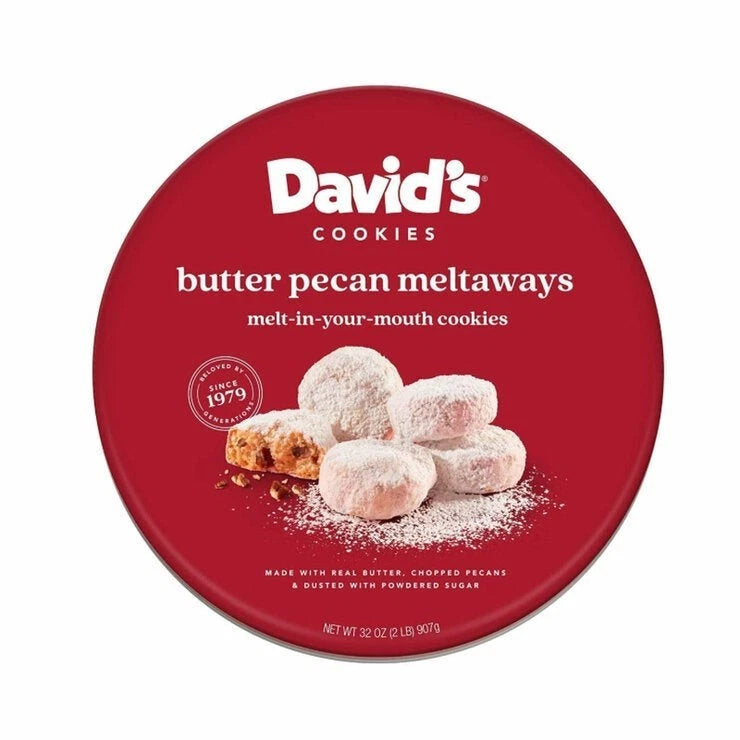 David's Cookies Meltaways Butter Pecan 907g Tin - Picture 2 of 7