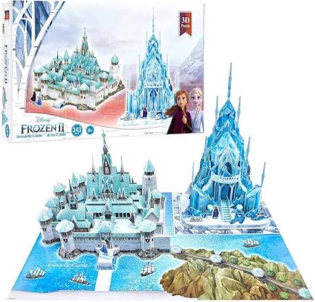 Frozen II Arendelle Castle & Ice Castle 3D Puzzle, 343pc - Disney/Cardinal