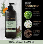 Baylis & Harding Goodness Body Wash Oud Cedar Amber + Rose Geranium Pack 2 x 1L