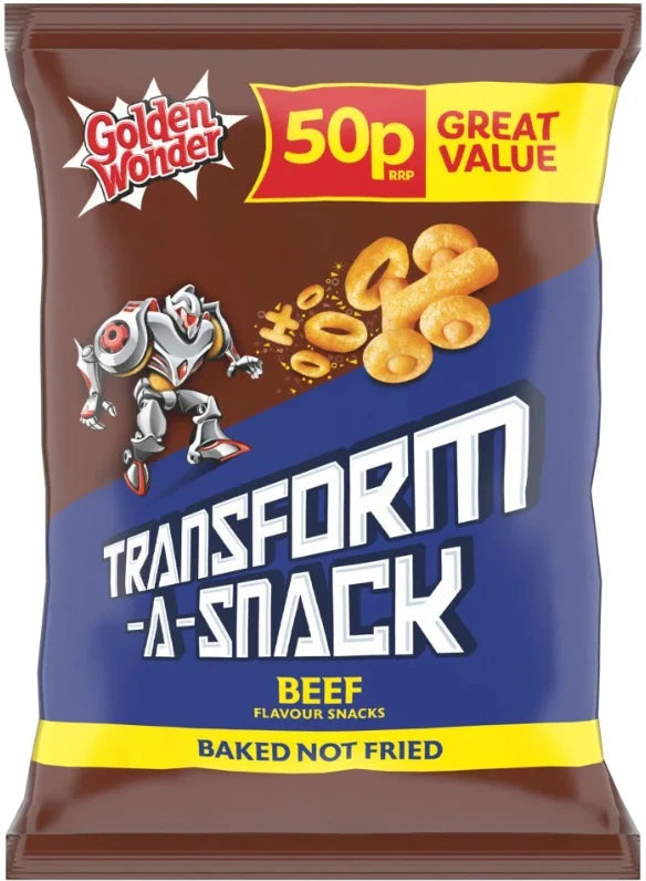 Golden Wonder Transform-A-Snack Beef Flavour Snacks 27g Pack of 30