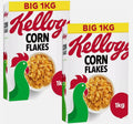 Kellogg's Corn Flakes Breakfast Cereal Crunchy Grain Golden CornFlake Pack 2x1kg