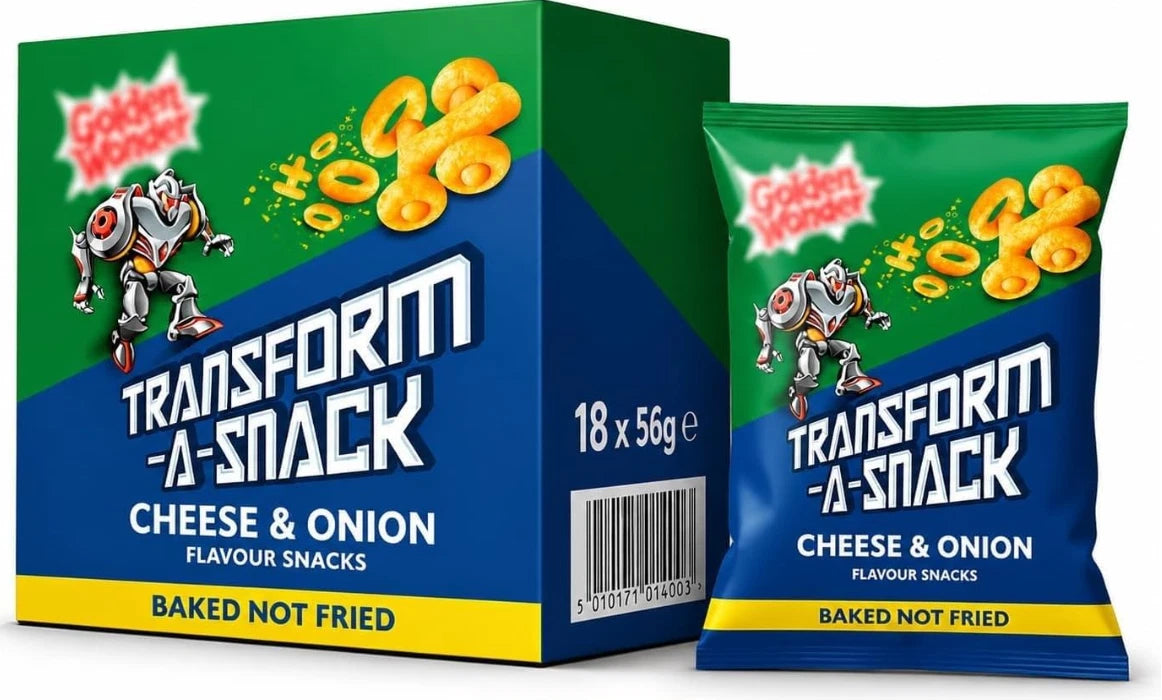 Golden Wonder Transform-A-Snack Cheese & Onion Flavour Snacks 56g x 18