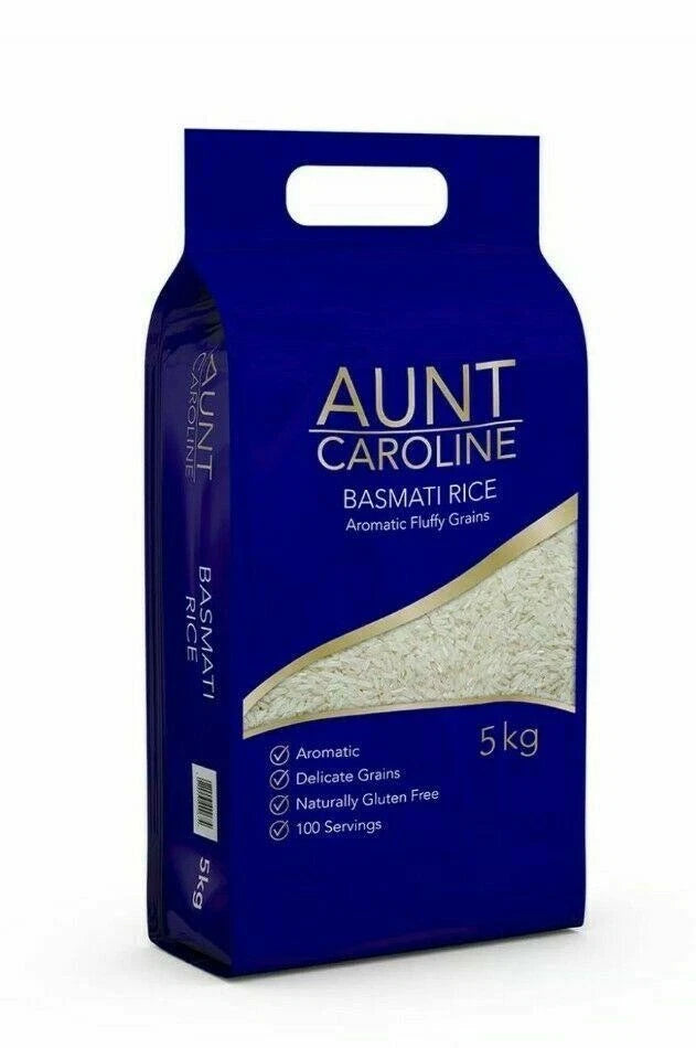 Aunt Caroline Basmati Indian Rice Aromatic Fluffy Delicate Grains Pack of 5kg