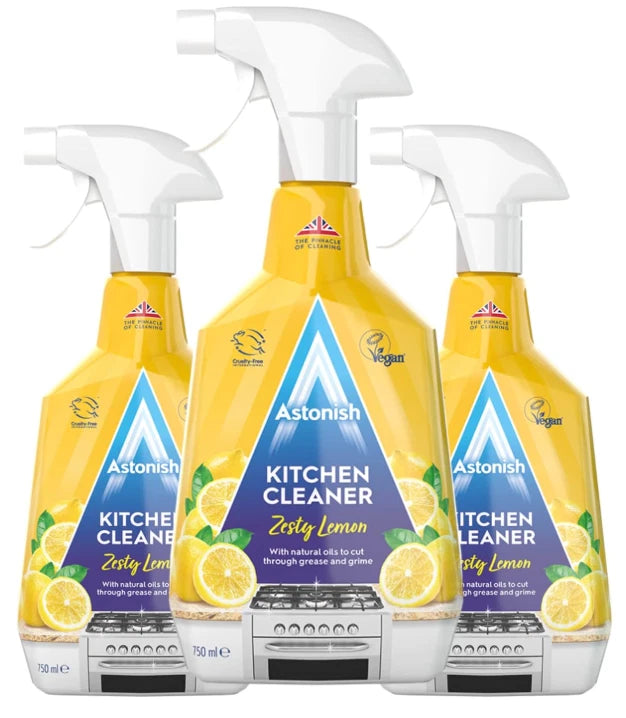 Astonish Zesty Lemon Kitchen Cleaner 750ml × 3