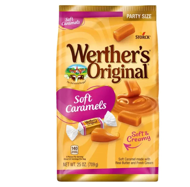 Werther’s Original Soft Caramels Creamy Classic Candy Party Pack 709g