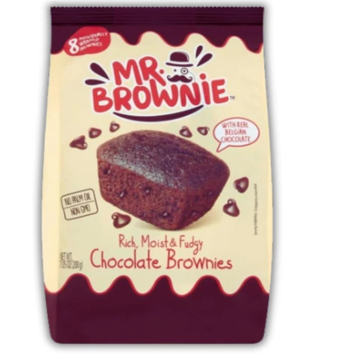 Mr. Brownie 16 Chocolate Brownies 200g (8 Each Bag)