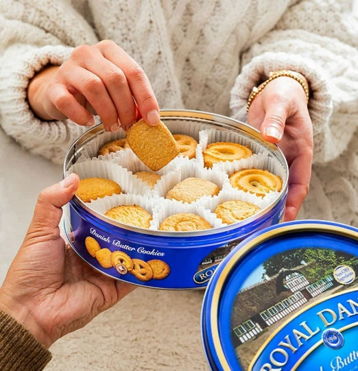 Royal Dansk Danish Butter Cookies, 100% Pure Butter Biscuit Tin, 340g Pack of 2