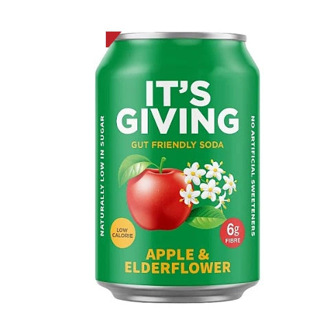 It’s Giving Apple & Elderflower 330ml Refreshing Sparkling Fruit Drink Summer