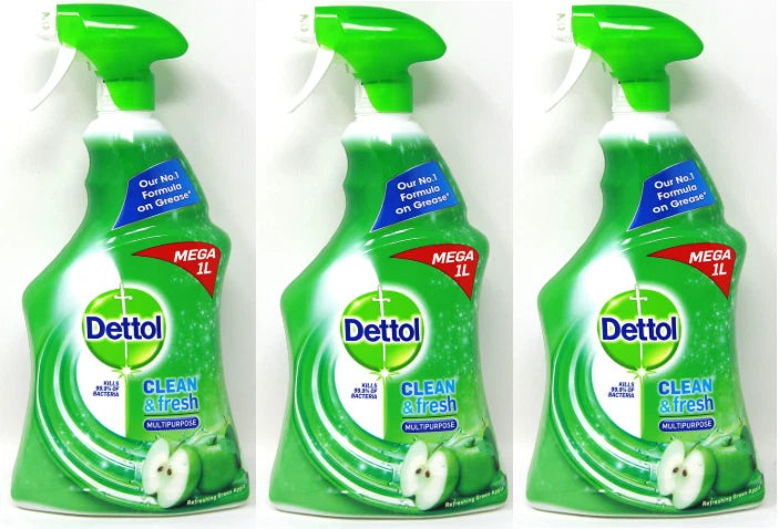 Dettol Power & Fresh Multi-Purpose Cleaner Spray 1L Refreshing Green Apple Scent