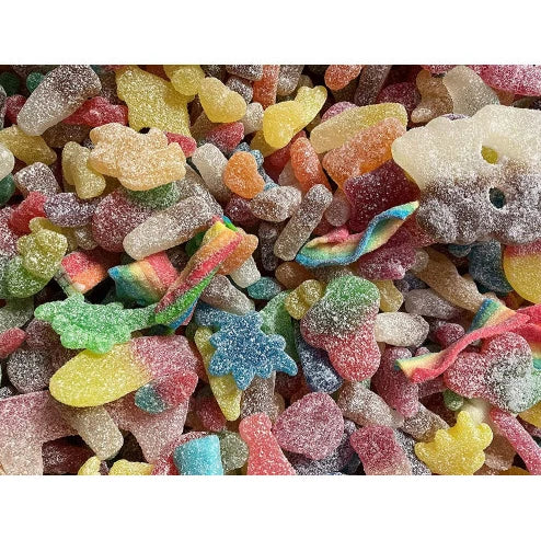 Vegan Fizzy Mix, 1kg Bag, Assorted Fruity Sour Sweets