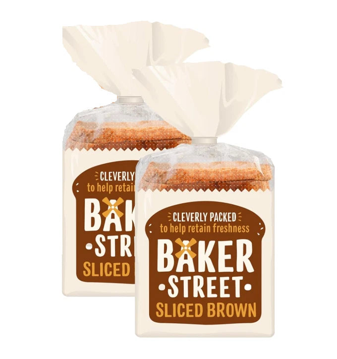 Baker Street Sliced Brown Bread 600g Wholemeal Bread (Pack of 2)
