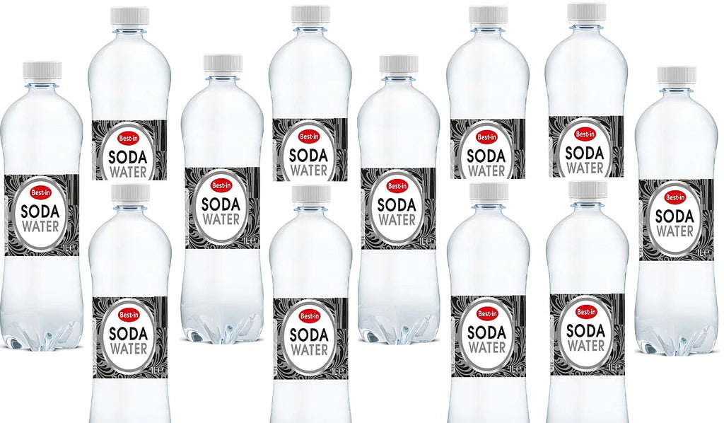 Bestin Soda Water 1 Litre, Pack of 12 Bottles