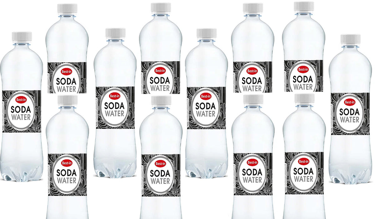 Bestin Soda Water 1 Litre, Pack of 12 Bottles