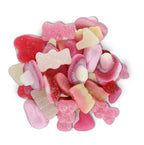 Pink Mix Sweets, 1kg Assorted Chewy and Fizzy Candy, Hearts, Rings
