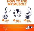 1 X MR MUSCLE POWER GEL DRAIN UNBLOCKER PIPE SINK PLUGHOLE KITCHEN BATHROOM 1L