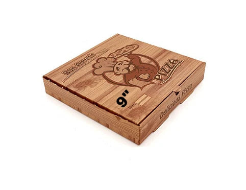9" Premium Quality PIZZA BOX Take Away Fast Food Brown Box printed Pack of 90