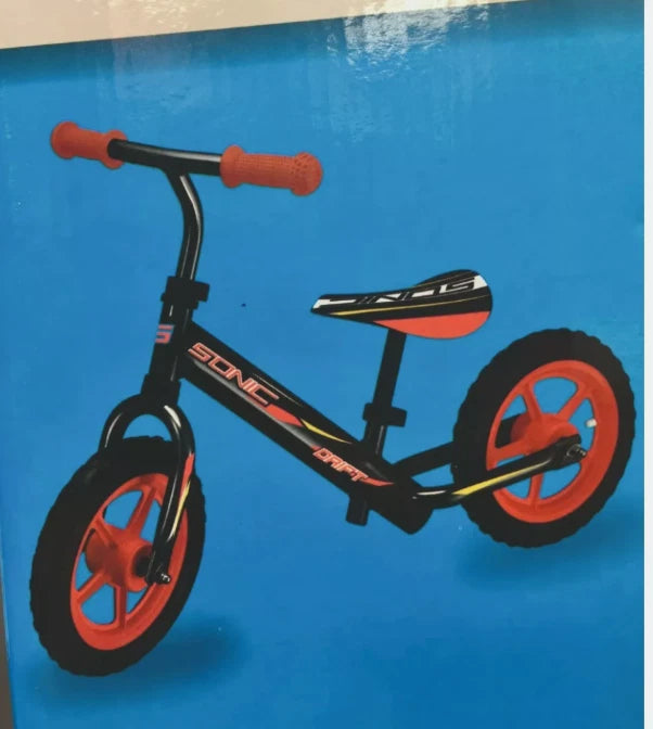 Sonic Drift Lightweight 11" Wheels Balance Bike - Black + Red