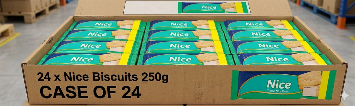 Nice Classic Biscuits, Case of 24 Packs, 250g per Pack