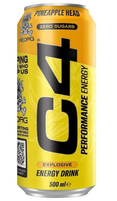 C4 Performance Energy Pineapple Head Zero Sugars Explosive 500ml Pack of 12