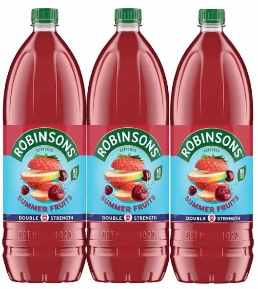 Robinsons Summer Fruits Double Strength Fruit Squash Juice No Sugar Pack 3x1.75L