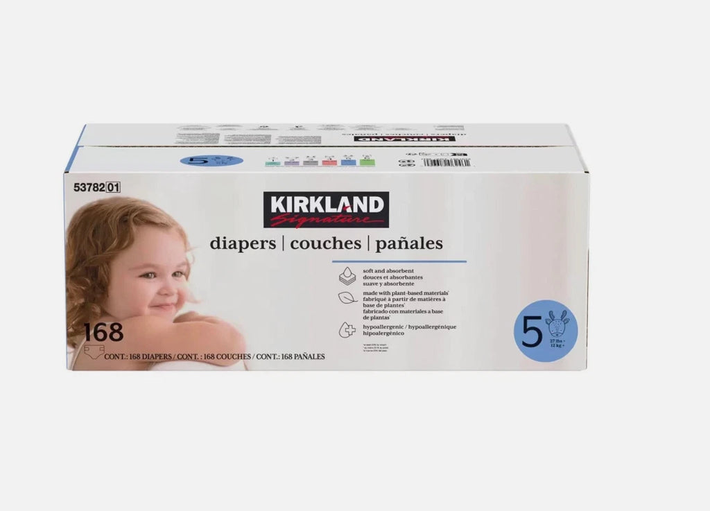 Kirkland Signature Baby Diapers Size 5 Nappy 12+kg Breathable Pack 168 Nappies