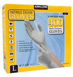 Kirkland Signature Large Nitrile Exam Medical Food Gloves Latex , 2 x 200 Pack