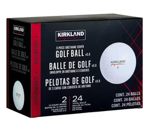 Kirkland Signature 3-Piece Urethane Cover White Golf Balls - 24 Pack