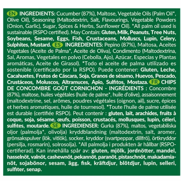 DJ&A Pickle-Licious Air-Dried Cucumber Slices Flavoured Crisps Snack Pack 200g