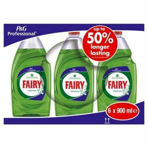 Fairy Washing Up Dishwashing Liquid Original Green 900 ml x 6
