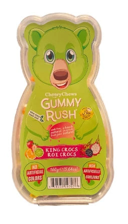 Cherry Chews Gummy Rush Jelly Mix Fruits Flavour Jelly 160g Bear Shape Tub