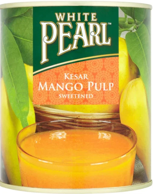 White Pearl Kesar Mango Pulp Sweetened 850g (Pack of 2)