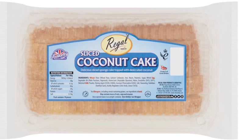 Regal Bakery 10 Sliced Coconut Cake (Pack of 2)