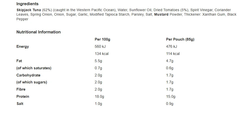 John West Jacket Toppers Tuna with an Oven Dried Tomato & Herb Dressing 85g x10