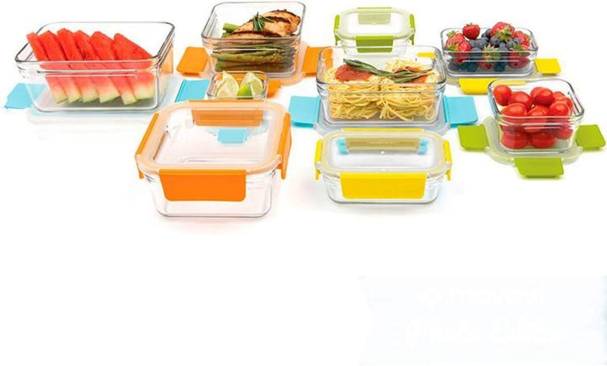 Glasslock Premium Food Storage Boxes 18 Pieces Set