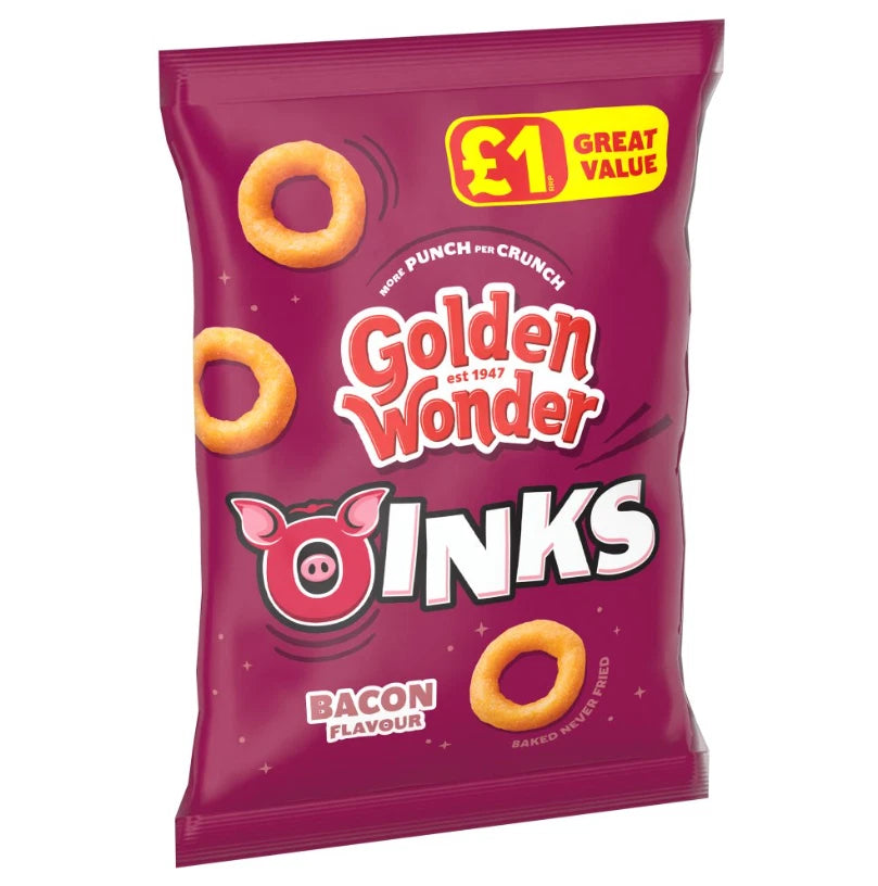Golden Wonder Oinks Bacon Flavour 40g Pack of 18