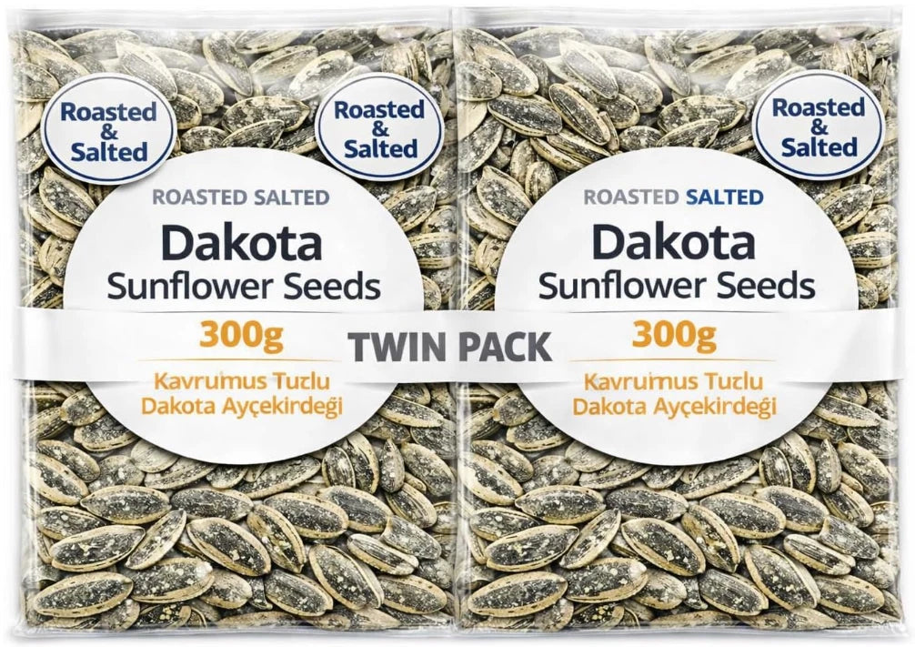 Bodrum Dakota Roasted and Salted Sunflower Seeds, 300g Pack of 2