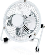 Fine Elements COL1263 4" Desk Fan, Portable 2.5W Table Fan White