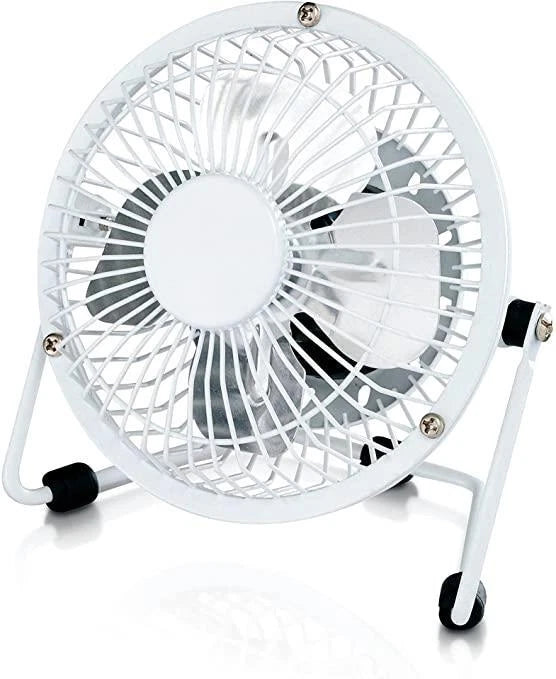 Fine Elements COL1263 4" Desk Fan, Portable 2.5W Table Fan White