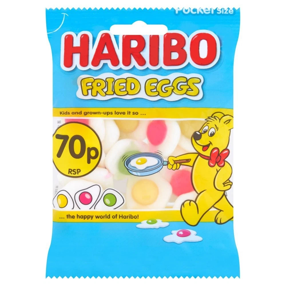 HARIBO Fried Eggs Giant Strawbs Yellow Bellies Little Jelly Babies 60g x 20 Pack