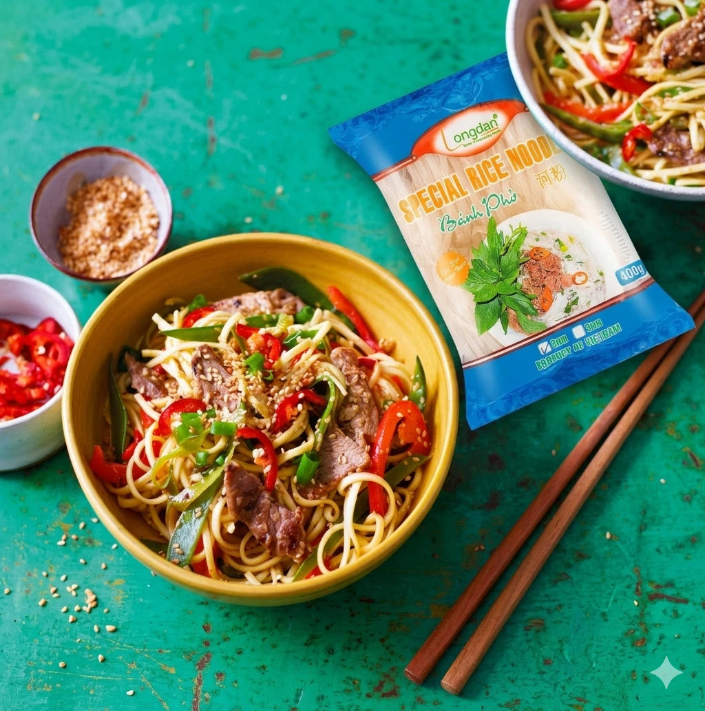 Special Rice Noodles Sticks 5mm, 400g x 2 , Ideal for Pan Asian Dishes