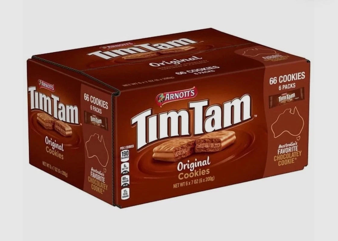 Arnott's Tim Tam Original Chocolate Creamy Filling Biscuit Cookies Packet 6x200g