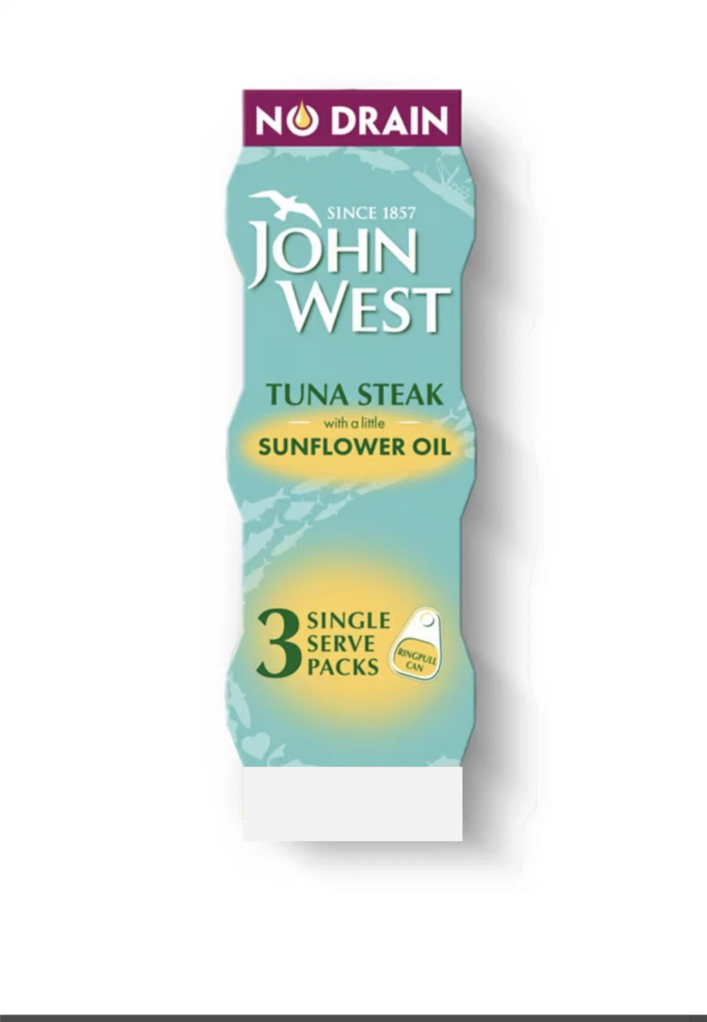 John West Tuna Steak with Sunflower Oil, No Drain, Set of 5 Cans x110g