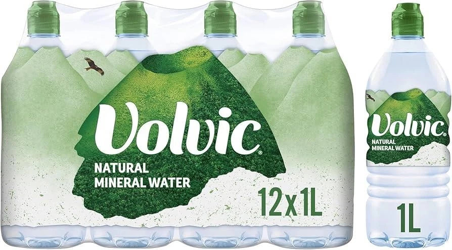Volvic Natural Bottled Mineral Still Water 12 x 1L