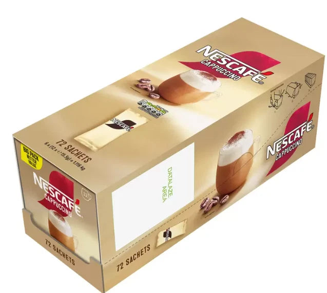 NESCAFÉ Cappuccino Instant Coffee Sachets - 72 x 15.5g