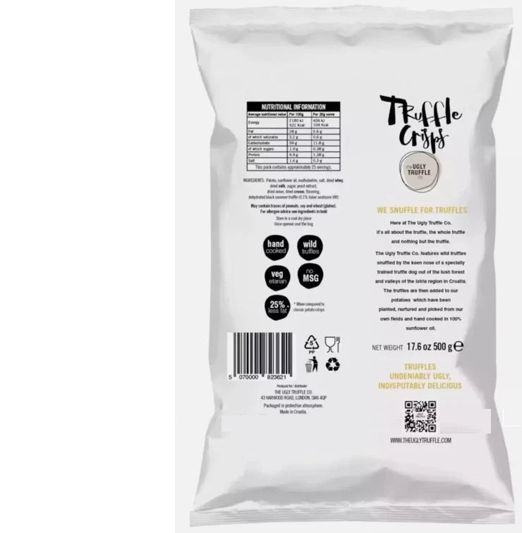 The Ugly Truffle Co. Potato Chips Black Wild Hand Cooked Crisps Snack Pack 500g