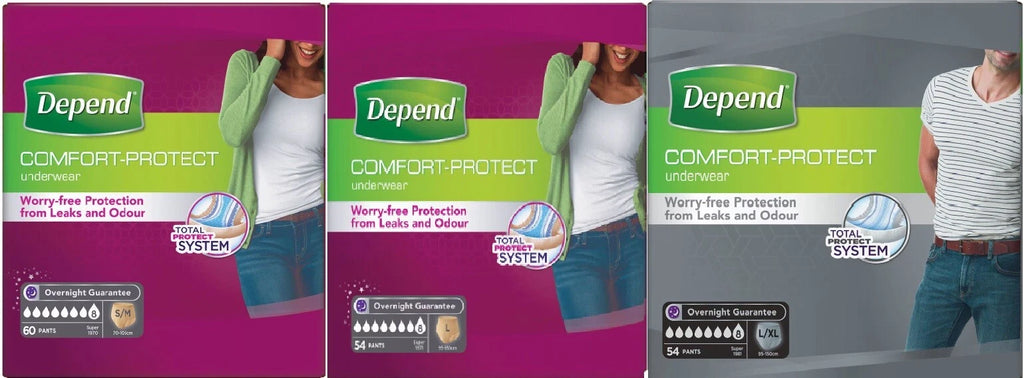 Depend Comfort Protect Incontinence Pants for Women & Men 54 / 60 Pack