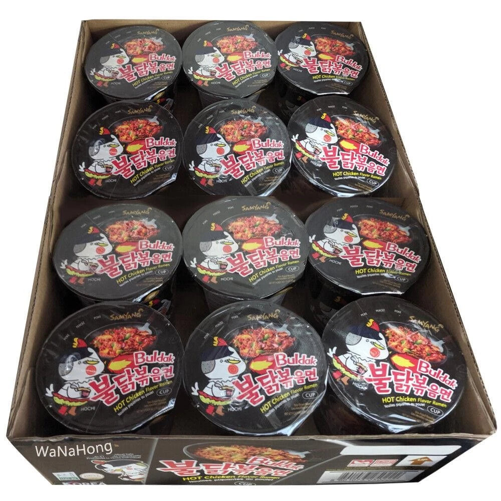 Samyang Buldack Hot Chicken Flavour Ramen Cup Stir-Fried Noodle Spicy Pack 6x70g