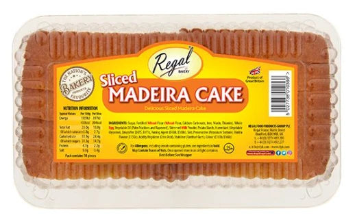 Regal Bakery 10 Sliced Madeira Cake Moist and soft in texture (Pack of 2)