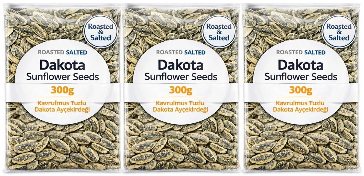 Bodrum Dakota Roasted and Salted Sunflower Seeds, 300g Pack of 3