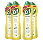 Cif Lemon Cream Cleaner Bottles 500ml - Pack of 4 Multi-Purpose Surface Cleaner